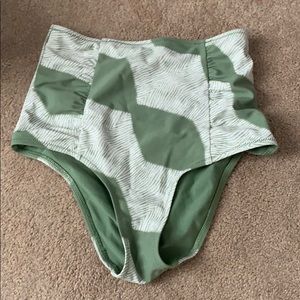 green and white high waisted bottoms